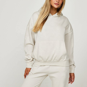 Chándal personalizable con capucha para mujer 2025 algodón polar de secado rápido transpirable logotipo personalizado pantalones de chándal de dos piezas 100% - Product Image 4