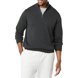 Sweat-shirt à manches longues zippé quart de zip en coton mélangé respirant et à séchage rapide de haute qualité pour hommes, vente en gros OEM - Product Image 5