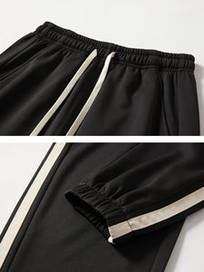 OEM Pantalon de survêtement en coton polaire à coutures latérales contrastées avec cordon de serrage à la taille pour hommes Pantalon personnalisé pour hommes - Product Image 3