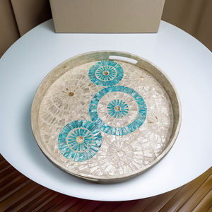 Bandeja Decorativa con Incrustaciones de Madreperla de Vietnam, Hecha a Mano, Ecológica y de Lujo, para Servir en Comedor o Cafetería -SM2052 - Product Image 2