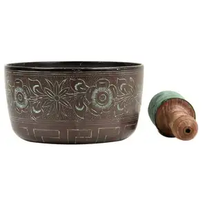 พรีเมี่ยมคุณภาพพระพุทธรูปทองเหลือง Chakra การทําสมาธิโยคะแกะสลักทองเหลืองแฮนด์เมดทิเบตร้องเพลงชาม - Product Image 1