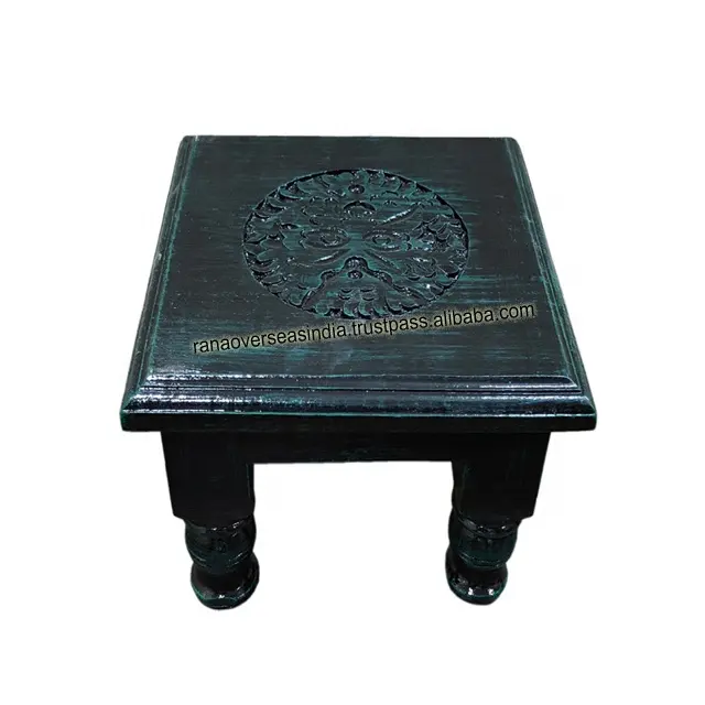 Meja Altar kayu buatan tangan dekoratif dengan desain ukiran tangan untuk penyaji Spiritual