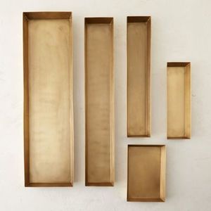 Long plateau texturé argenté avec poignée en anneau pour décor de table de ramadan - Product Image 5