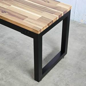 Acacia <b>Wood</b> Patio <b>Bench</b> with Iron Legs 120x40cm Modern Design GBD011 - Product Image 4