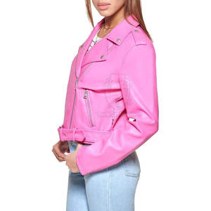 <b>Lightweight</b> Breathable Solid Pattern Knitted <b>Women's</b> Leather <b>Jacket</b> Winter Windproof Outdoor Use New Fashion Design - Product Image 4