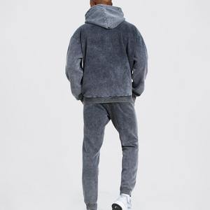 Ensemble de survêtements et de pantalons de survêtement vintage délavés à l'acide de haute qualité | Survêtement lavé à l'acide à rayures latérales épaisses pour hommes - Product Image 5