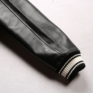 Chaqueta de cuero genuino para mujer 100% cuero de piel de oveja con cremallera brillante chaquetas de cuero de motocicleta para mujer de alta calidad - Product Image 6