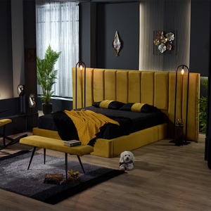 Juego de cama de diseño de madera moderno de lujo para King Queen tamaño individual sistema otomano hidráulico colchón cabecero Base mesita de noche banco - Product Image 2