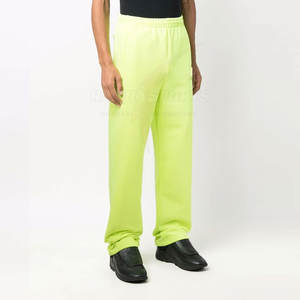 Pantalon de survêtement avec logo personnalisé pour hommes, pantalon baggy évasé droit à taille haute et élastique en coton léger, jogging d'hiver, service OEM - Product Image 3