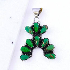 Meilleure qualité en argent Sterling 925 Vintage bijoux fins longueur personnalisée collier pierre naturelle poire coupe Turquoise pierre précieuse bohème - Product Image 2