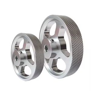 Rueda codificadora de poliuretano moleteado 50 100 200 250 300 mm rueda codificadora rotativa grande núcleo de acero inoxidable de aluminio rueda codificadora de PU - Product Image 5