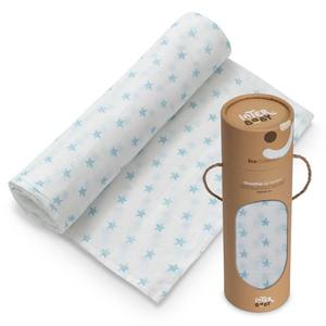 SWADDLE 120 X 120 Cotone Tessuto Mod. Estrella Cotting Bianco/Blu - Product Image 1