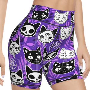 Quick Dry Women's Workout <b>Shorts</b> Custom Printed Polyester/Cotton <b>Harem</b> Pant Style with Elastic Waist Unique Patches - Product Image 3