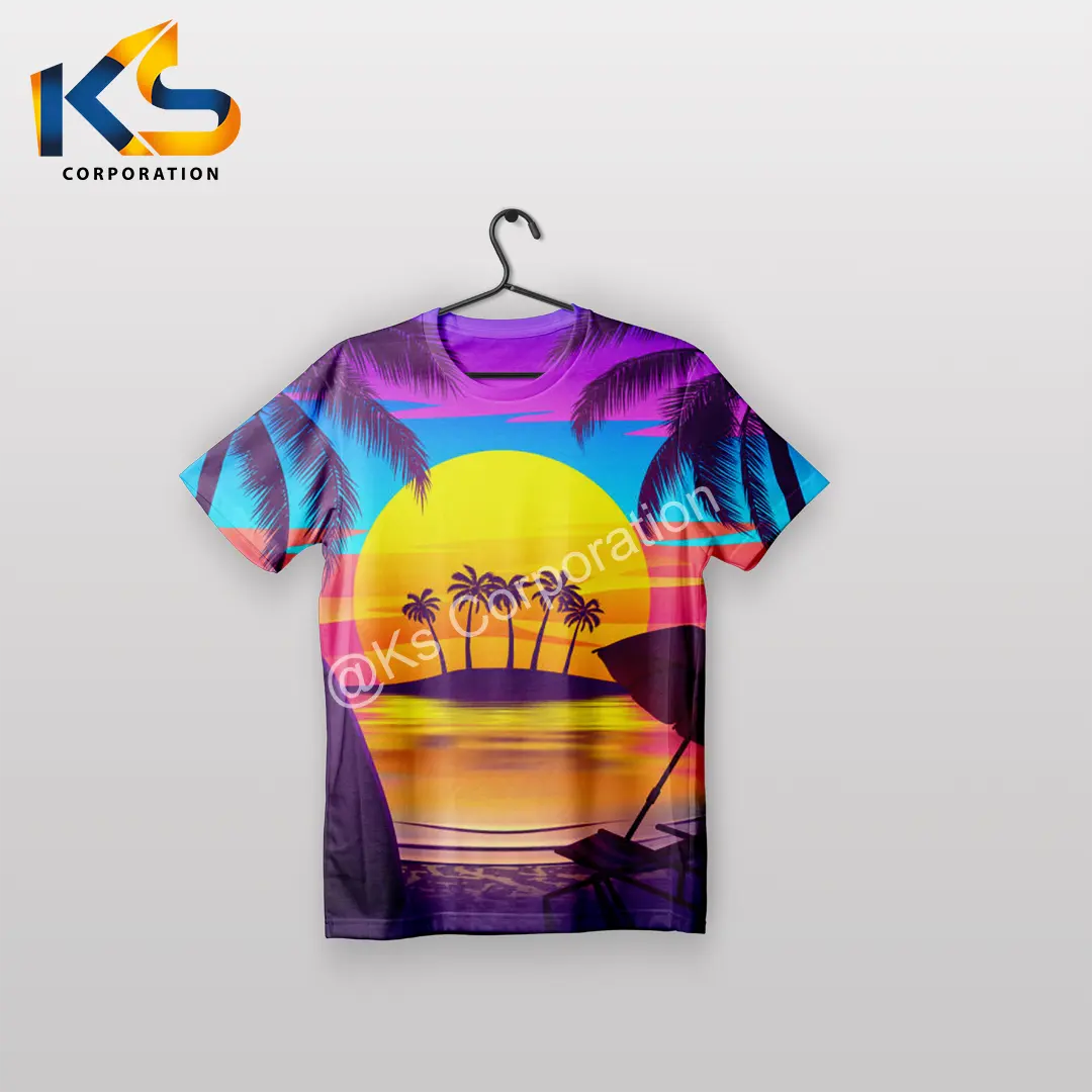 Personalizado mejor calidad sublimación impresa 100% poliéster camisetas al por mayor logotipo personalizado impresión a todo color camisetas