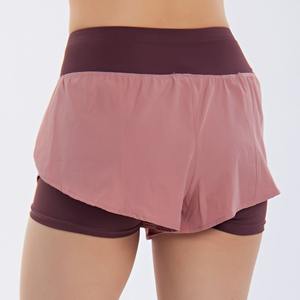 Short de course double épaisseur personnalisé pour femmes avec poche intérieure Short deux pièces en un - Product Image 4
