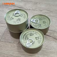 Boîte de conserve vide personnalisée de 84 mm de diamètre, en fer blanc, en 2 parties, avec couvercle EOE, certifiée ISO9001, pour emballage de viande en conserve, lot de 4 à 6.