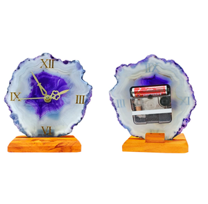 คุณภาพส่งออกสีน้ำตาล Agate Coaster นาฬิกาทอง Electroplated ขอบสำหรับตกแต่งบ้านที่ขายดีที่สุดราคาขาย - Product Image 4