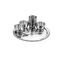 Styles Forme Ronde En Acier Inoxydable Assiettes Restaurant Maison Dîner Vaisselle Assiette De Service À La Main vente chaude