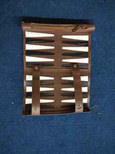 AQDAS INDUSTRIES AI-R-91 Foldable Black Leather <b>Backgammon</b> Set with Customized Packaging for Outdoor & Party Use - Product Image 5