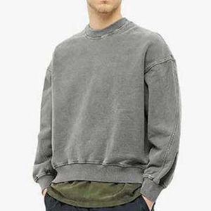 Sweat-shirt à capuche en coton 100% de haute qualité, lavé à l'acide, style streetwear, vintage, lavé à la pierre, sweat-shirts basiques, vêtements pour hommes - Product Image 1