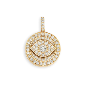 Pendentif Hip Hop à la mode pour hommes en or jaune 14 carats entièrement glacé avec diamant de taille brillante plaqué or VVS Clarity - Product Image 3