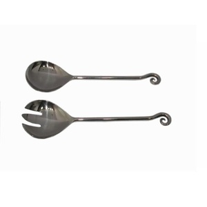 เซิร์ฟเวอร์สลัดเคลือบหินอ่อน,อุปกรณ์บนโต๊ะอาหารใหม่ล่าสุดเซิร์ฟเวอร์สลัดโลหะโปแลนด์พร้อมกระจกที่จับเคลือบ - Product Image 5