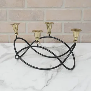 Best Price Factory Manufacturer Candle Stand Wedding Decorative <b>Candlesticks</b> <b>Holder</b> Luxury Black Metal Brass Top Candle <b>Holder</b> - Product Image 4