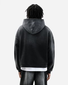 เสื้อฮู้ดดี้สตรีทแวร์ทรงปกติแบบครอป ลายเพชรฟอกสีซีดแบบย้อมกรด น้ำหนัก 430 กรัม ผ้าหนา ใส่สบายสำหรับฤดูหนาว ผู้ชาย - Product Image 5