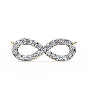 Infinity colgante collar punta conjunto diamante Natural 14K oro amarillo minimalista collar joyería para mujer - Product Image 2