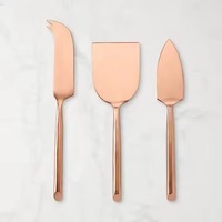 Ensemble de couteaux à fromage dorés, 3 pièces, en acier inoxydable (doré/blanc), lavables au lave-vaisselle, outils de cuisine écologiques