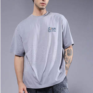 T-shirt Oversize da Uomo <span class=keywords><strong>SUFI</strong></span> APPAREL in Cotone 100% Lavorato a Maglia, Vestibilità Regolare, Manica Corta, Traspirante, Eco-Friendly, per Vendita Online - Disponibile a Magazzino - Product Image 3