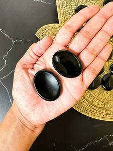 Piedra de pulgar de obsidiana negra Natural de alta calidad, piedra tallada de Reiki, piedra de preocupación, piedra preciosa de ágata semipreciosa para masaje metafísico - Product Image 4