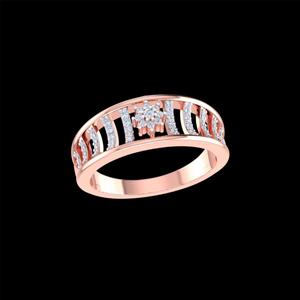 Bague en or rose 14 carats avec diamants, bijoux fins de luxe de Surat, Inde, pour femmes, pour anniversaires, mariages, fiançailles, cadeaux, fêtes - Product Image 1