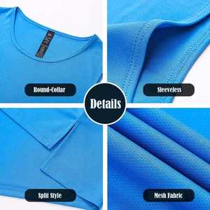 Camiseta sin mangas de gimnasio para hombre OEM 100% algodón Stringer entrenamiento deportes Fitness Casual Split diseño de secado rápido transpirable camiseta sin mangas de punto - Product Image 6