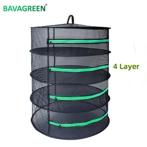 BAVA 4 couches herbe étendoir suspendu maille plante filet sec panier pour la culture hydroponique intérieur boîte de culture herbes plantes fleur légumes