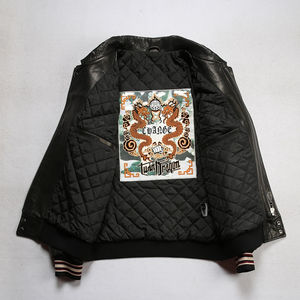 Venta al por mayor directo de fábrica OEM logotipo personalizado chaqueta de cuero motocicleta de los hombres de encargo NASCAR Racing Varsity Letterman chaqueta - Product Image 3