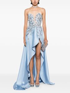 Vestido de Noche Largo sin Mangas, Antiestático, con Bordado Floral, Cuentas y Lentejuelas, Silueta en Línea A para - Product Image 6