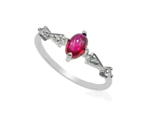 Natural Ruby Oval Cabochon Anniversary Ring 925 Sterling Silver Wedding Ring Fine Silver Jewelry Supplier From Jaipur