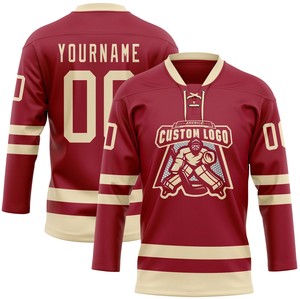 Lace up ice hockey jersey wholesale factory direct supplier professional lace neck ice hockey jersey custom team logo - Product Image 4