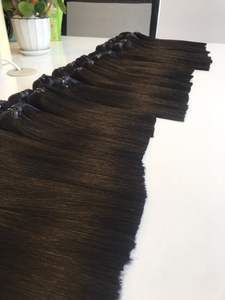 100% มัดผมมนุษย์แบบถักสองชั้นผ้าสักหลาดเนื้อนุ่มสีธรรมชาติทำจากลูกไม้ HD - Product Image 5