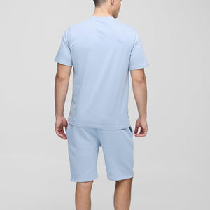 Venta caliente Nueva llegada Ropa casual de calidad superior Conjunto de verano para hombres 100% Algodón Ligero Camiseta de 2 piezas y conjunto corto - Product Image 6