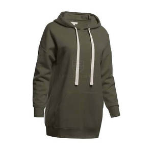 Sweat-shirt long tendance pour femme, style hiver, taille personnalisée, logo sur le devant, coton, pull à capuche, vêtement décontracté - Product Image 3