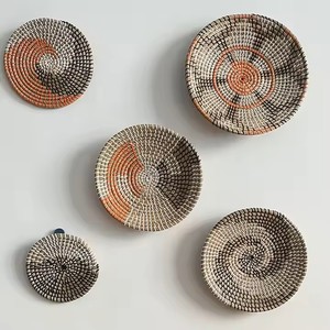 Osier à la main écologique Floral rond jonc de mer tenture murale décoration belle décoration d'intérieur au Vietnam usine article de décoration d'intérieur - Product Image 2