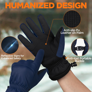 Gants de course chauds en polyester pour hommes, adhérence avancée, coupe respirante, utilisation pour activités de plein air avec couche de finition résistante à l'eau - Product Image 4