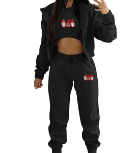 Sweat à capuche court en tricot pour femme de haute qualité, personnalisé, automne/hiver, avec fermeture éclair sur le devant, style streetwear et design à capuche - Product Image 5