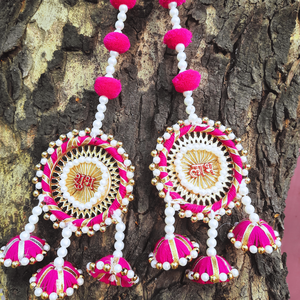 New Arrival PomPom Garlands Pompom Shubh Labh Hanging Beautiful Moti Mala Work Hangings for Home, Wedding Decor Garlands - Product Image 5