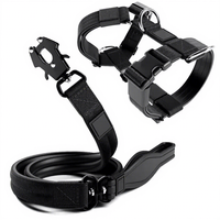 Collier et laisse tactiques pour chien, résistants, testés sous pression, avec boucle en métal classique, rembourrés en mousse solide, doublés en néoprène, avec poignée souple