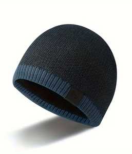 Gorro de lana de moda para Otoño e Invierno para hombre, gorro de punto cálido con bordado 3D de rayas coloridas a la moda para exteriores, transpirable - Product Image 2