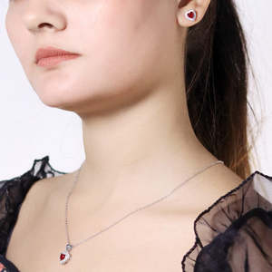 Juego de Joyería de Plata Estilo Religioso Zarkan para Aniversario, Chapado en Rodio con Patrón Numérico, Regalo para Enamorados - Product Image 3