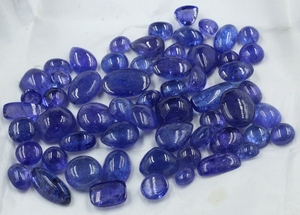 Vente en gros de cabochon de tanzanite bleue de qualité supérieure de 8mm en forme de poire ovale bleu naturel bijoux en pierres précieuses d'apatite en vrac - Product Image 1